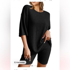 Black Ribbed Two-Piece Set